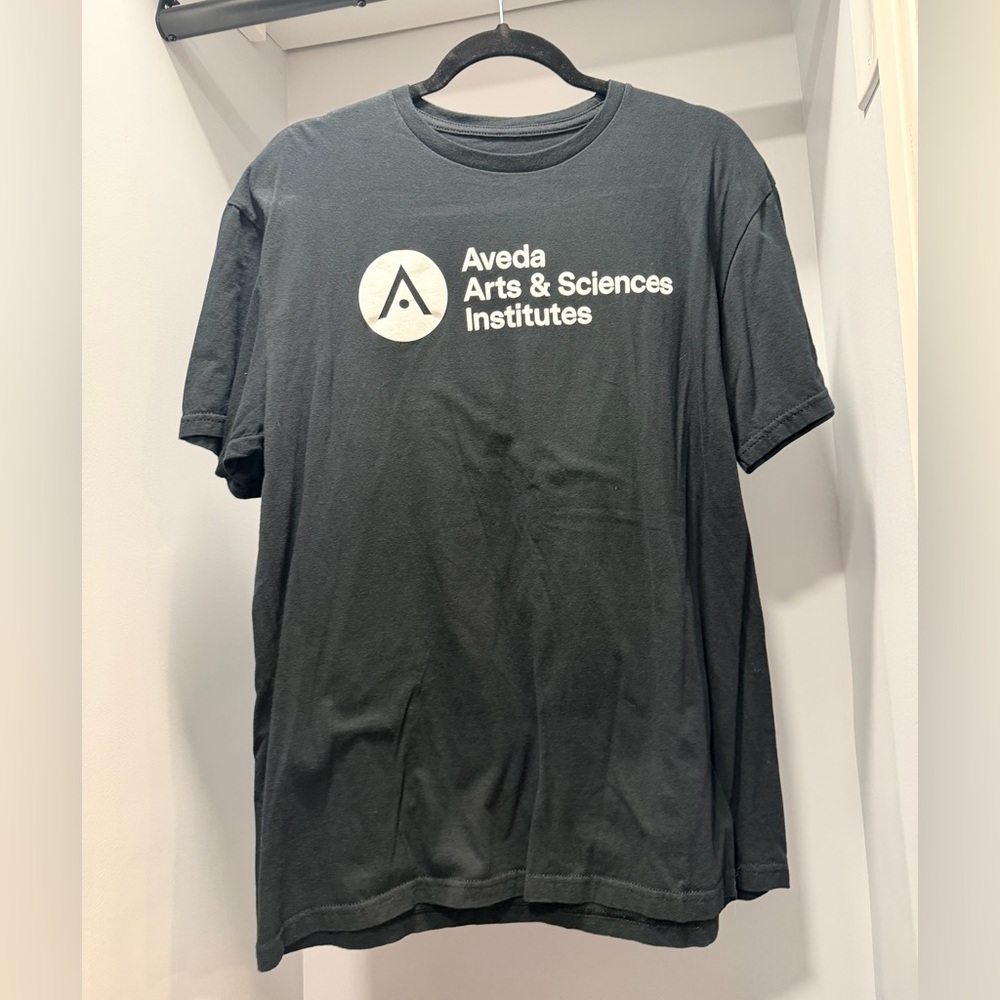 AVEDA Black T-Shirt with White Logo - Picture 1 of 3